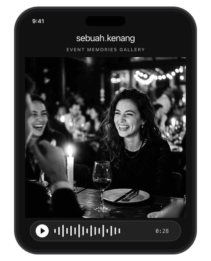 Digital gallery with voice note waveform