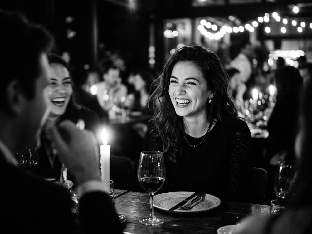 Guest smiling with voice note recording